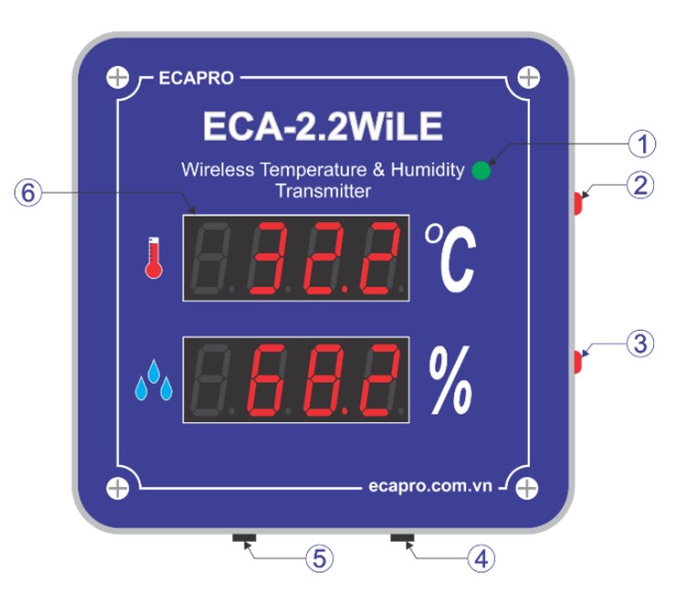 Module kết nối nhiệt độ và độ ẩm không dây ECA-2.2WiLE