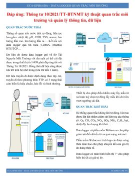 Thông Tư 10/2021/TT-BTNMT kỹ thuật quan trắc môi trường và quản lý thông tin, dữ liệu